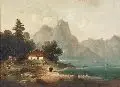Louis Rohsal, Blick auf den Vierwaldstädter See, Öl auf Leinwand