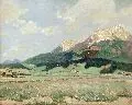 Walter Friederici, Kaisergebirge von St. Johann in Tirol, Öl auf Malpappe