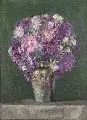 Max Helas, Blumenstilleben, 1913, Öl auf Malpappe