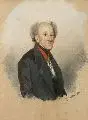 Honoré Charles Sardou, Portrait eines Herren, 1842, Pastell auf ockerfarbenem Papier