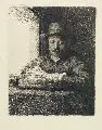 Rembrandt Harmenszoon van Rijn, Selbstbildnis zeichnend, 1648, Radierung