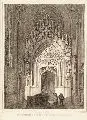 Gustav Schlick, Westliches Portal am Dom zu Meissen, Lithographie nach einer Zeichnung von Carl Sprosse