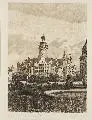 Helma Fischer-Oels, Leipzig. Altes Rathaus, Farbradierung / Radierung in Braun