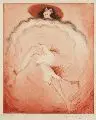 Ernst Busch, Tanzende Dame, Wohl 1920, Farbradierung