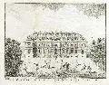 Carl Gottfried Nestler, Vue du Palais de Jardin de la Comtesse de Mosczinska du Coté de la Cour de Dresde, Um 1770, Radierung