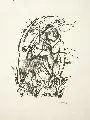 Mädchen mit Reh in einer Landschaft by Karl Hofer, 1922, Lithographie, offered Mar 2006