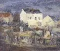 Alfred Knispel, Südländische Vorstadt, Öl auf Leinwand