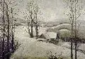 Max Möbius, Erzgebirgische Winterlandschaft mit Bauernhaus, 1946, Öl auf Malpappe