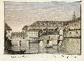 Gotthilf Wilhelm Weise, Ansicht eines Theils der Stadt Dresden von der Seite des Wilsdruffer Thores, Um 1770, Altkolorierter Kupferstich