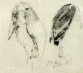 Marabus by Ernst Moritz Geyger, 1885, Bleistiftzeichnung, offered Dec 2005