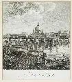 Carl Robert Schindelmayer, Die Dresdner Brücke, Um 1810, Kupferstich