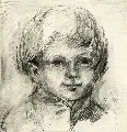 Angelika Christina Brzóska, Knabenportrait, 1981, Kohlezeichnung