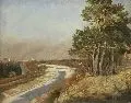 Friedrich Wilke, Blick von der Hochleite an der Isar bei München, Öl auf Holz