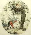 Belauschtes Liebespaar unter einer Weide by Johann Heinrich Ramberg, 1799, Aquarellierte Umrißradierung, offered Sep 2005