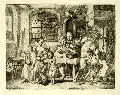 Die Familie und der Satyr by gen. Dietricy Christian Wilhelm Ernst Dietrich, 1739, Radierung, offered Sep 2005