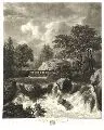 Johann Joseph Freidhoff, Der Wasserfall, 1797, Schabkunstblatt nach einem Gemälde von J