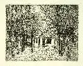 Paul Baum, Haus unter Kopfweiden, 1911, Radierung