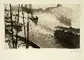 Georg Erler, Dampfboot und Schlepper auf der Elbe, Radierung und Aquatinta