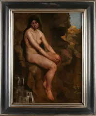 Naakte schone in de bergen by Cornelis Jan Mension, Olieverf op linnen, offered Jul 2020