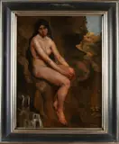 Cornelis Jan Mension, Naakte schone in de bergen, Olieverf op linnen