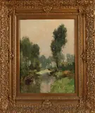 Aris Knikker, Landschap met vaart en boten