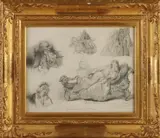 David J. Bles, Figuren studie, Figuren-studie met potlood, 1846