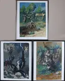 Drie gouaches Jan Hoowij, Divers, Drie gouaches Jan Hoowij