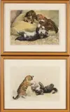 2x H. Dixon, Spelende kittens, Ets op papier