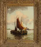 J. Warmenhoven, Platbodems, Olieverf op linnen