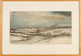 Jacques Mels, Zuid-Hollands landschap, Mixed media op papier