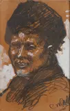 Onduidelijk gesigneerd, Portret Russische man