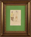 Monogram W.B., Pratende dames, 1948, Aquarel op papier
