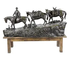 R. Clark by Gesigneerd bronzen beeld van R, offered Jul 2020