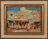François Nicot, Marokkaanse markt, Olieverf op paneel