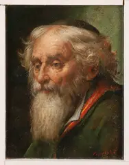 P.H. Topalski, Portret Joodse man met keppeltje, Olieverf op linnen