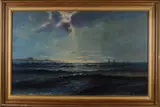 H.A. Jaarsma, Boten op zee, Jaarsma 1881-1970 zeilboten op zee bij avond 1939 olieverf op paneel