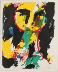 Eugène Brands, Geel gezicht, Lithografie op papier