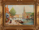 A. Gerhard, Westertoren Amsterdam, Olieverf op linnen
