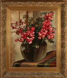 Coen Geevers, Vaas met bloemen, Olieverf op linnen