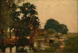 Piet de Regt, Riviergezicht met ophaalbrug, Olieverf