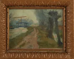 Anton Smeerdijk, Landweggetje, Olieverf op linnen