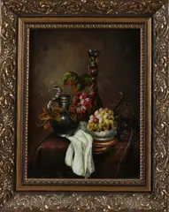 W. Kerlingen, Stilleven met fruit, Olieverf op paneel