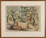 Anna Elizabeth Angermann, Fruitbomen oogst, 1921, Lithografie