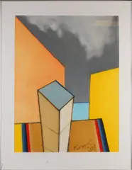 Dirkjan Ribbeling, Abstracte compositie, Gouache op papier