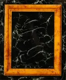 Tromphe L'oeil Moreajeff, Portret, Geschilderd gemarmerd paneel met geschilderde lijst en Escher-achtig gezicht verwerkt
