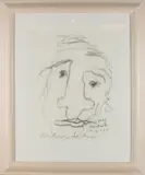 Anton Heyboer, Zelfportret, Houtskool op papier