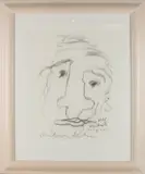 Anton Heyboer, Zelfportret, Houtskool op papier