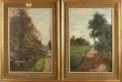 Herman  Bogman, Landschappen, Olieverf op linnen