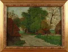 Willem Witjens, Gezicht op boerderij, Olieverf op linnen