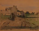 Maurits Constantijn Lapidoth, Landschap Eterbeck bij Brussel, Gemengde techniek op papier